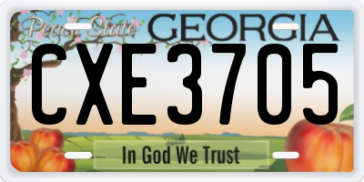 GA license plate CXE3705