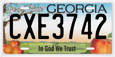 GA license plate CXE3742