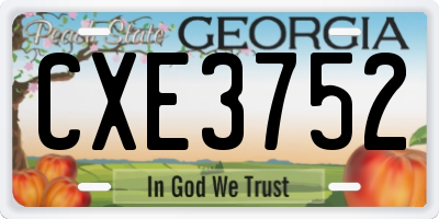 GA license plate CXE3752