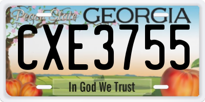 GA license plate CXE3755