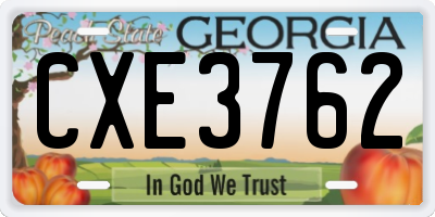 GA license plate CXE3762