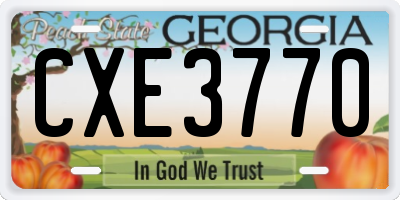 GA license plate CXE3770