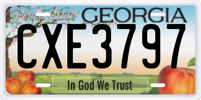 GA license plate CXE3797