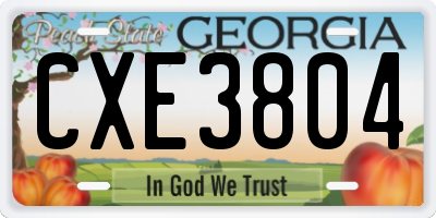 GA license plate CXE3804