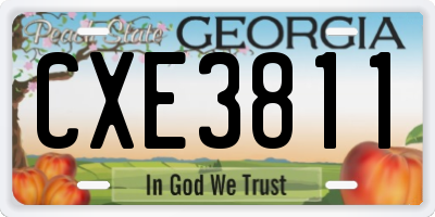 GA license plate CXE3811
