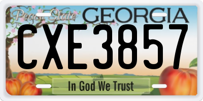 GA license plate CXE3857