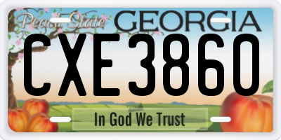 GA license plate CXE3860