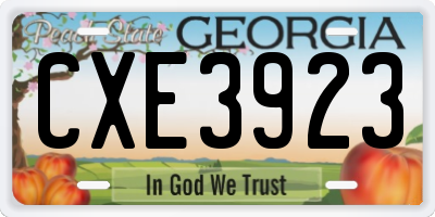 GA license plate CXE3923