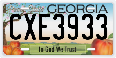 GA license plate CXE3933