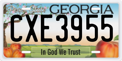 GA license plate CXE3955