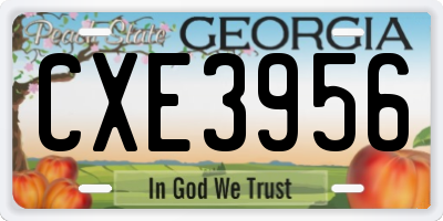 GA license plate CXE3956