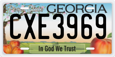 GA license plate CXE3969