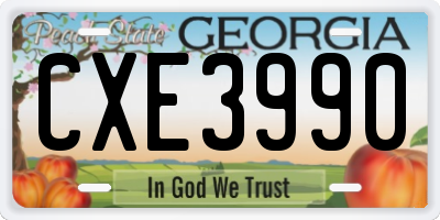 GA license plate CXE3990
