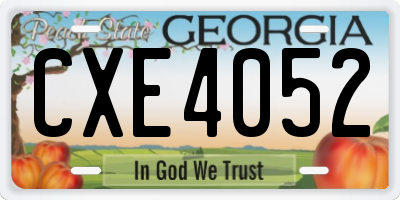 GA license plate CXE4052