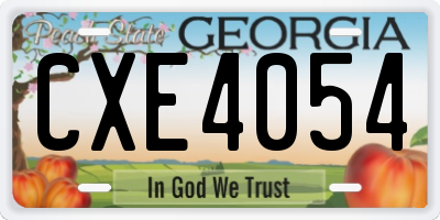 GA license plate CXE4054