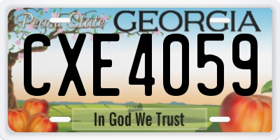 GA license plate CXE4059