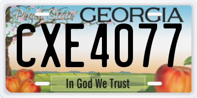 GA license plate CXE4077