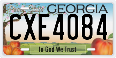 GA license plate CXE4084