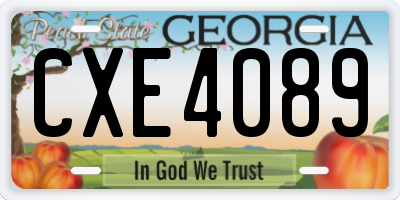 GA license plate CXE4089