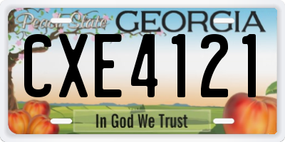 GA license plate CXE4121