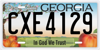 GA license plate CXE4129