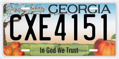 GA license plate CXE4151