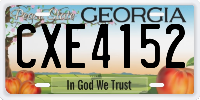 GA license plate CXE4152