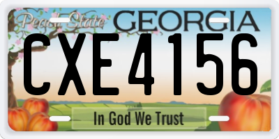 GA license plate CXE4156