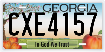 GA license plate CXE4157