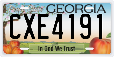 GA license plate CXE4191