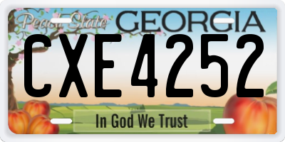 GA license plate CXE4252