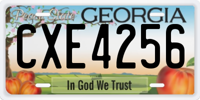GA license plate CXE4256