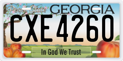 GA license plate CXE4260
