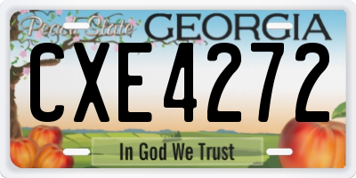 GA license plate CXE4272
