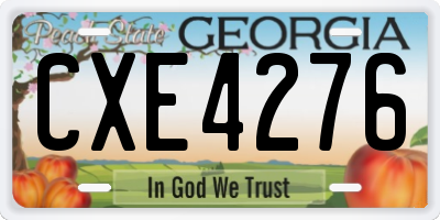 GA license plate CXE4276