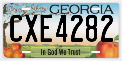 GA license plate CXE4282