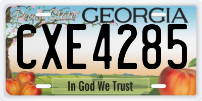 GA license plate CXE4285