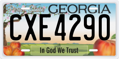 GA license plate CXE4290