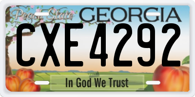 GA license plate CXE4292