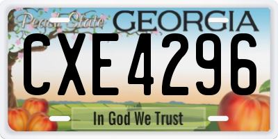GA license plate CXE4296