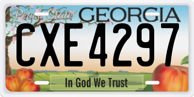GA license plate CXE4297
