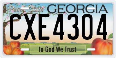 GA license plate CXE4304