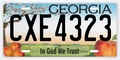 GA license plate CXE4323