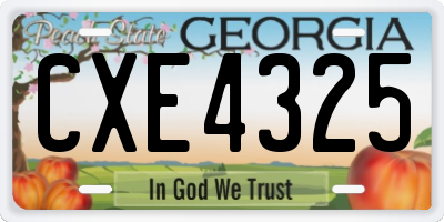 GA license plate CXE4325