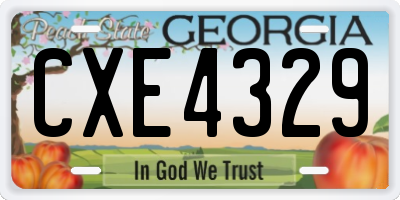 GA license plate CXE4329