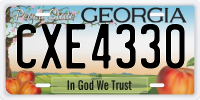 GA license plate CXE4330