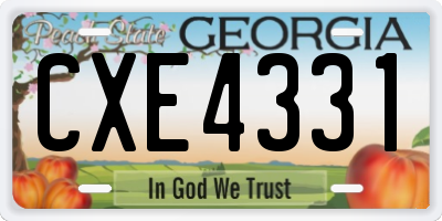 GA license plate CXE4331