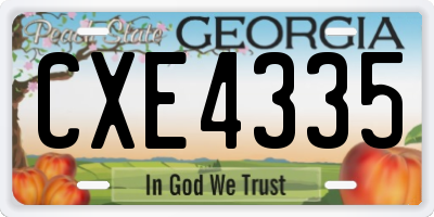 GA license plate CXE4335