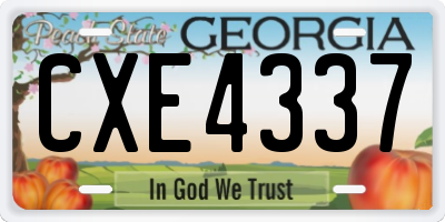 GA license plate CXE4337