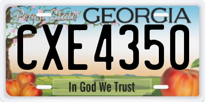 GA license plate CXE4350